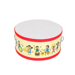 Tambor de mão de desenhos animados para crianças Pandeiro dupla face Instrumento de percussão Orff de madeira portátil Instrumentos musicais Brinquedos educativos - Image 2