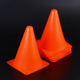 6 pces 18cm futebol futebol rugby formação cones esportes ao ar livre obstáculos barreiras para crianças ao ar livre jogos e atividade (laranja) - Image 2