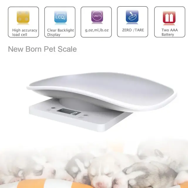 Balança Digital Multifuncional para Animais de Estimação e Cozinha com Tela LCD – Capacidade de Até 22 kg