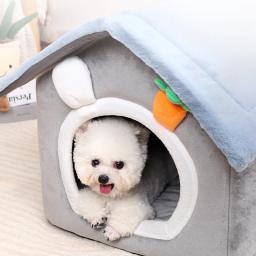 Casa dobrável interior para cães e gatos, sofá quente, canil, tapete de cama para pequeno, médio, grande, caverna de cachorro, ninho de gatos, produtos para animais, inverno - Image 2