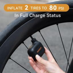 Mini bomba de bicicleta portátil, inflador de ar recarregável, 100PSI, 5V, tipo C, acessórios para bicicleta, Schrader, pneus Presta, AS100 - Image 4