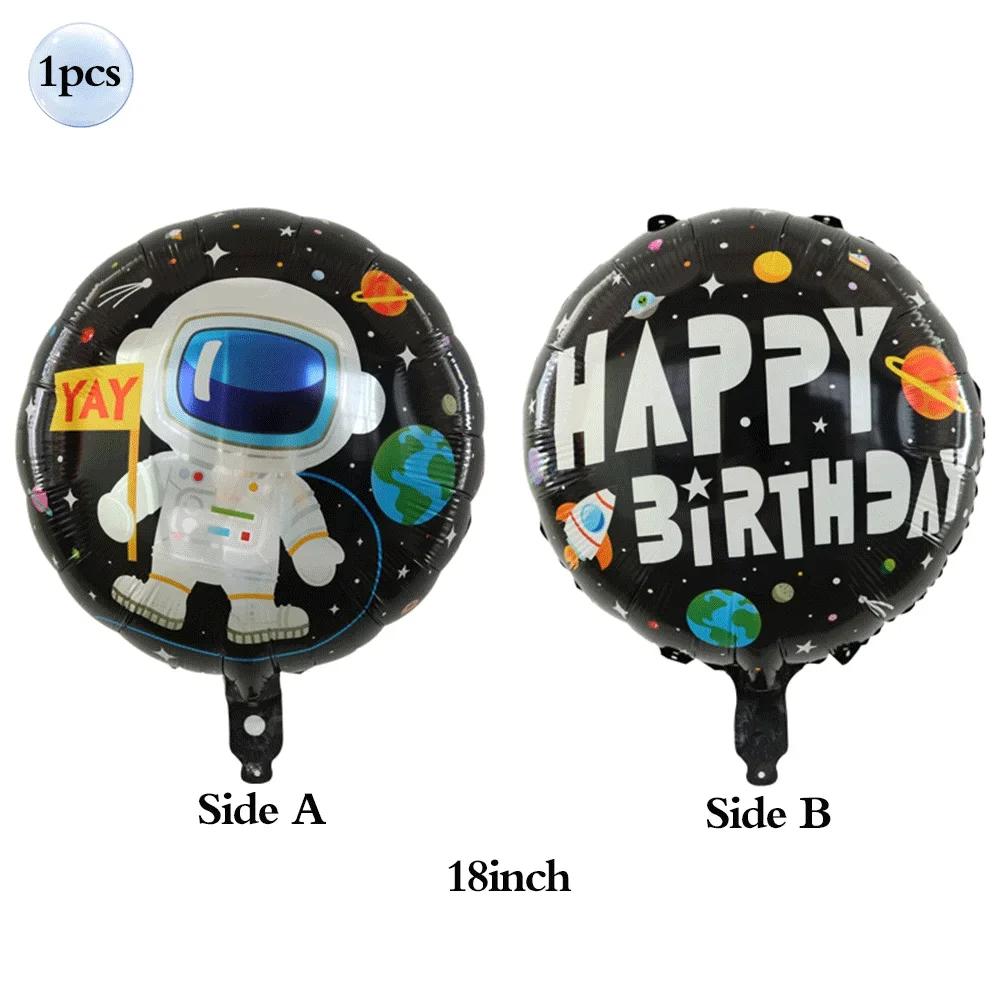 Inflável astronauta astronauta folha balão, espaço sideral galáxia planeta tema, decoração de festa de aniversário para meninos, em pé 4D, 53" - Image 1