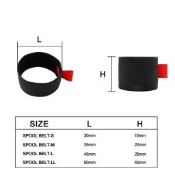 Shiqian carretel de linha de pesca de 4 peças/saco com flexível preto e vermelho elástico protetor de carretel de pesca polia acessórios s m l ll conjunto - Image 3