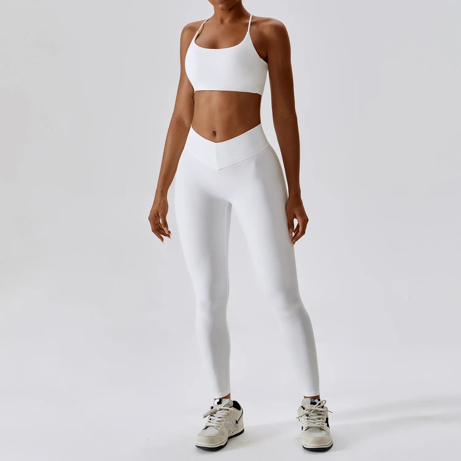 Fato de treino sem costura para mulheres, Workout Sportswear, roupas de ginástica, leggings de cintura alta, roupas esportivas fitness, conjunto sólido sexy, 2 peças - Image 1