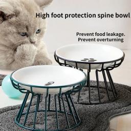 Cerâmica levantada Pet Food Bowl, Água Treats para cães e gatos, Alimentação ao ar livre Suprimentos, Beber acessórios, Doggie Cat Stand Bowl, Novo - Image 2