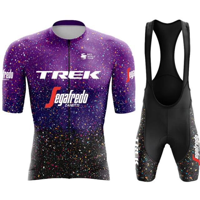 Conjunto de Roupas de Ciclismo Masculinas Profissionais TREK - Camisa, Babador e Shorts para Verão 2022