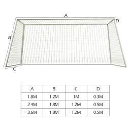 Rede de futebol de tamanho completo para treinamento esportivo júnior do poste de gol de futebol 1.8M x 1.2M ​ 2,4M X 1,8M ​ ​ Rede de futebol de 3,6M x 1,8M de alta qualidade - Image 5