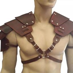Medieval viking pirata ombro armadura cavaleiro gladiador pauldrons steampunk masculino couro cinto arnês armadura cosplay adereços - Image 5