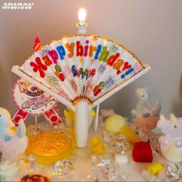 Feliz Aniversário Ventilador Em Forma De Abertura Automática De Velas, Vela Mágica, Bolo Cupcake Topper, Decoração De Festa Suprimentos, Presentes DIY - Image 6