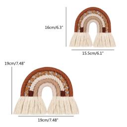 Macde macem forma de arco-íris, ornamento de corda tecida à mão para decoração de parede, quarto de bebê, casa, berçário, faça você mesmo - Image 6