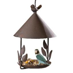 Rainproof Iron Bird Feeder, Windproof pendurado estilo, Pet Feeding Supplies, decoração do jardim ao ar livre - Image 4