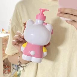 Sanrio Olá Kitty Garrafa De Sabão Dos Desenhos Animados, Garrafa De Imprensa De Desinfetante Para Mão Infantil, Refil De Gel De Banho, Modelo Kt - Image 6