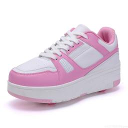 Sapatos de skate para crianças, calçados esportivos casuais, tênis de 4 rodas, botas para meninos e meninas, presente para crianças, moda outono - Image 5