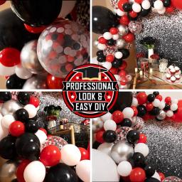 Balão Garland Arch Kit para Decoração Festa de Graduação, Decorações de Aniversário, Vermelho, Preto, Prata, Branco, Baby Shower, 1 Conjunto - Image 4
