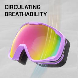 Kapvoe novo inverno ao ar livre crianças snowmobile snowboard óculos de esqui meninos anti-nevoeiro óculos de esqui esportes máscara protetora de neve - Image 6