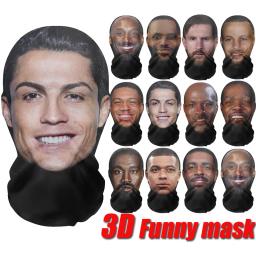 3d cr7 messi máscara facial sem costura, pessoas famosas impresso lenço, protetor solar de seda gelo, halloween cosplay - Image 1