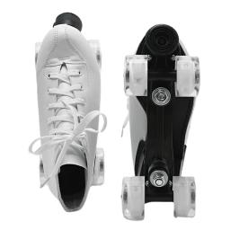 Sapatos de patins unissex, couro microfibra, borracha PU, 4 rodas, patinação deslizante, treinamento esportivo, homens e mulheres adultos - Image 5
