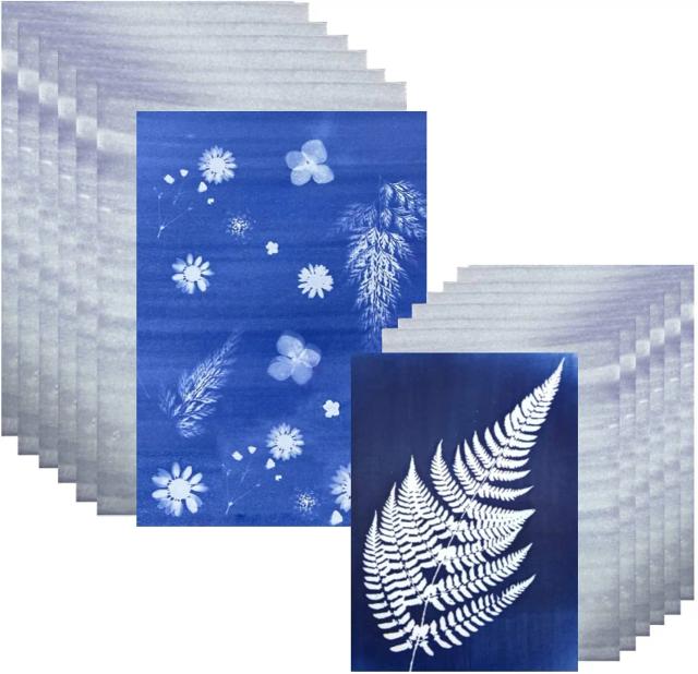 Papel ciano para impressão solar A4 com sensibilidade natural para artesanato e projetos DIY para todas as idades