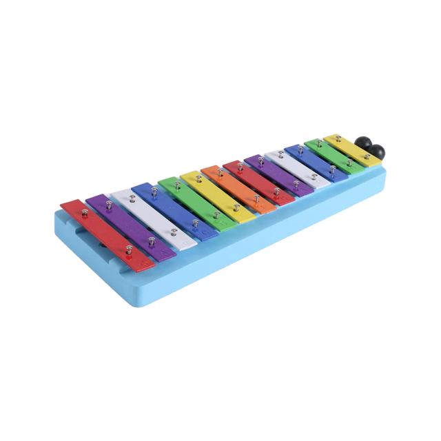 Xilofone Glockenspiel Portátil com 13 Notas e 2 Baquetas - Percussão Divertida com Chaves de Metal Coloridas para Presentear