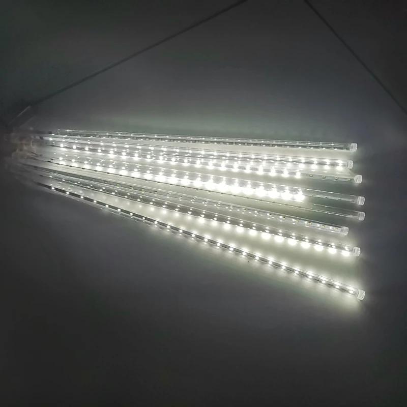 Luzes LED Meteor Shower, guirlanda impermeável, decorações de Natal, jardim, festa de casamento, decoração de ano novo, plugue UE, 8 tubos, 30 cm, 50cm - Image 1