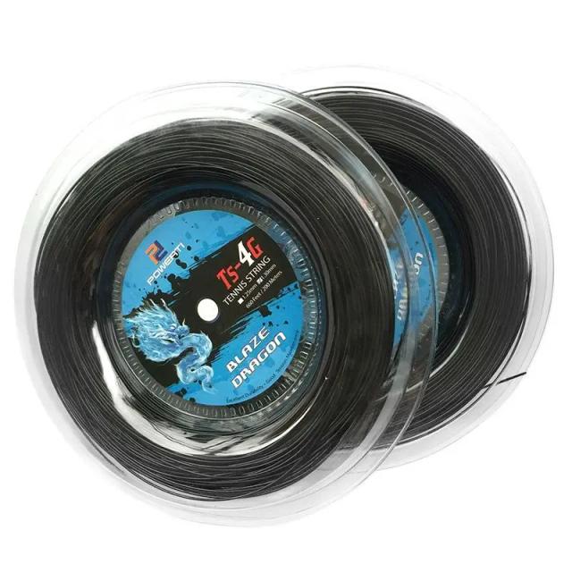 Carretel de Corda de Tênis 200m 4g em Poliéster Preto 1.30mm/1.25mm para Raquete e Esportes ao Ar Livre