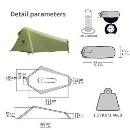 Barraca de acampamento ao ar livre ultraleve Uma pessoa tenda Duas camadas Sobrevivência única tenda, Uma pessoa tenda - Image 4
