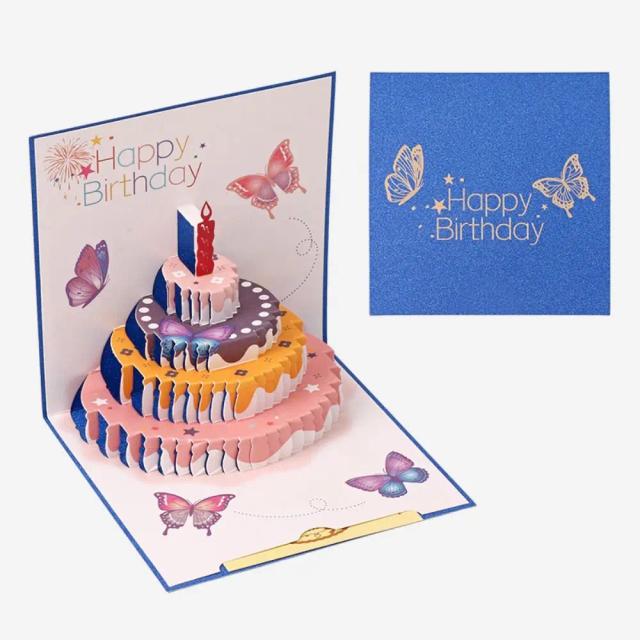 Convite Pop-Up 3D em Branco para Aniversário, Casamento e Festas Infantis - Cartão Postal Decorativo para Amigos