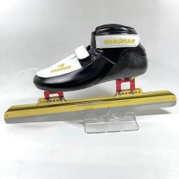 Velocidade de skate no gelo xhaohan curta pista patins gelo bota fibra carbono skate com puresprint curta pista lâmina corrida patines - Image 3