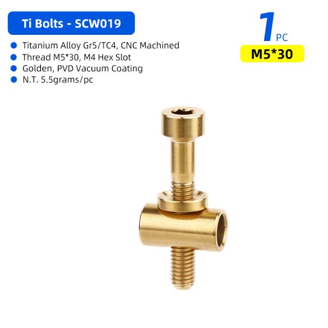 Parafusos de Selim de Bicicleta M5x30/40mm Liga de Titânio TC4 CNC Leve
