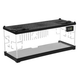Terrário acrílico para tanque de répteis, Micro Terrário, Anfíbios Tanque, Gaiola com termohigrômetro - Image 1