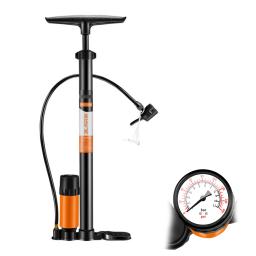 Bomba de ar de alta pressão para bicicleta, 160psi, com medidor de pressão, adaptador de válvula, mtb, bomba de chão, inflador, peças de bicicleta - Image 1
