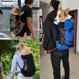 Respirável Pet Carrier Bag, mochila de viagem ao ar livre, portátil, cão grande, gato, buldogue francês, acessórios - Image 4