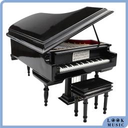 LOOK Mini Piano Miniatura Piano de cauda Modelo, Réplica Montagem, Coleção de Instrumentos, Ornamentos Decorativos, Display sem Som - Image 1