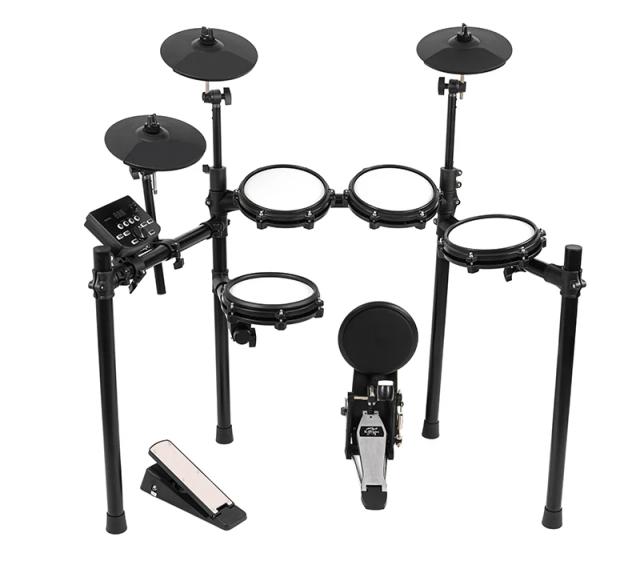 Percussão Eletrônica: Kit Completo de 5 Baterias e 3 Pratos com Padrão Instrucional