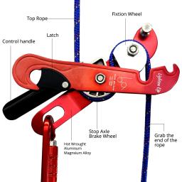 Escalada Descender Camping, Stop Rock Descida Dispositivo, Downhill Rapel, Handle-Control Equipamentos - Image 1