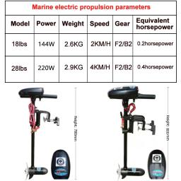 28 lbs tamanho pequeno portátil barco inflável motor elétrico modelo elétrico, preto, sem bateria & suporte fixo - Image 3