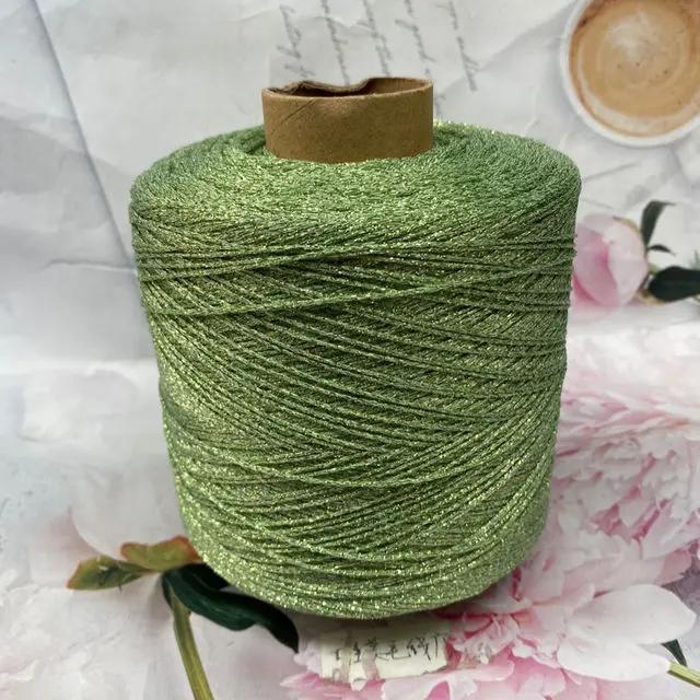 Fio Metálico Colorido para Crochet e Artesanato: Glitter Dourado e Prata, Ideal para Suéteres, Cachecóis e Acessórios, 100g por Lote