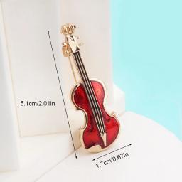 Elegante Violino Vermelho Pin Broches para Senhora, Cristal Strass, Instrumentos Musicais, Broche Pin, Acessórios de Jóias, Moda, 1Pc - Image 6