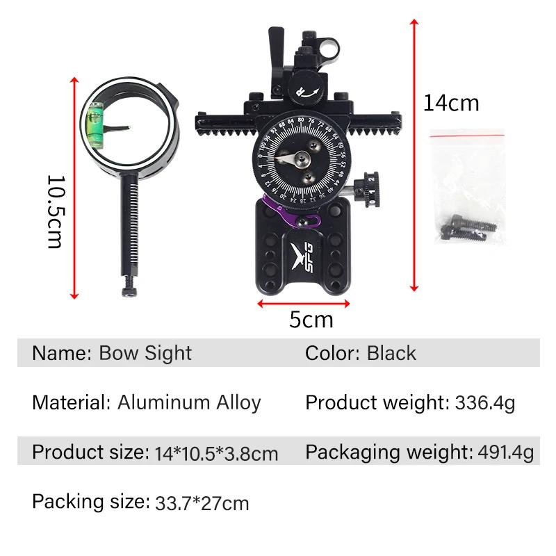 Único Pin Archery Polia Visão com Liga de Alumínio Ajustável Visão, Composto Bow Sight, 4X 6X 8X Lentes, Caça Acessórios - Image 1