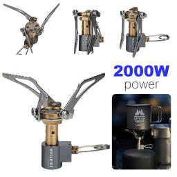 Fogão de acampamento portátil dobrável, mini fogão de acampamento, 2000W, queimador, forno de sobrevivência para cozinhar ao ar livre - Image 1