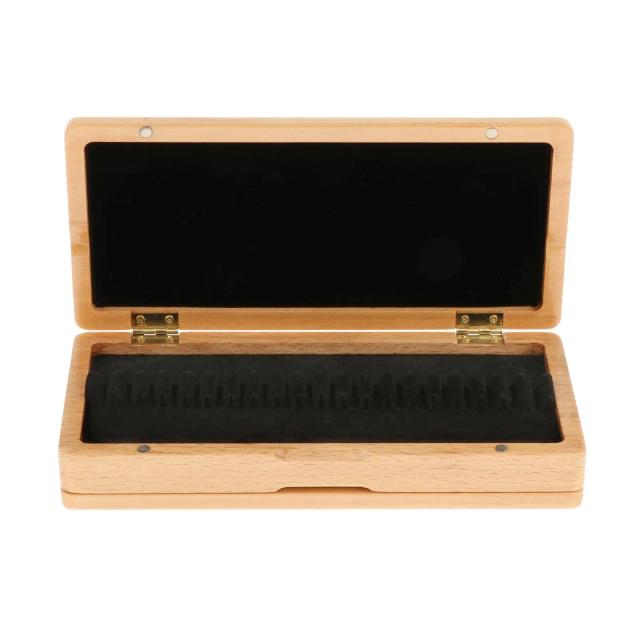Estojo de Madeira Maciça para Oboé com 40 Palhetas - Ideal para Fagote, Compacto e Prático (20x9,5cm x 3,7cm)