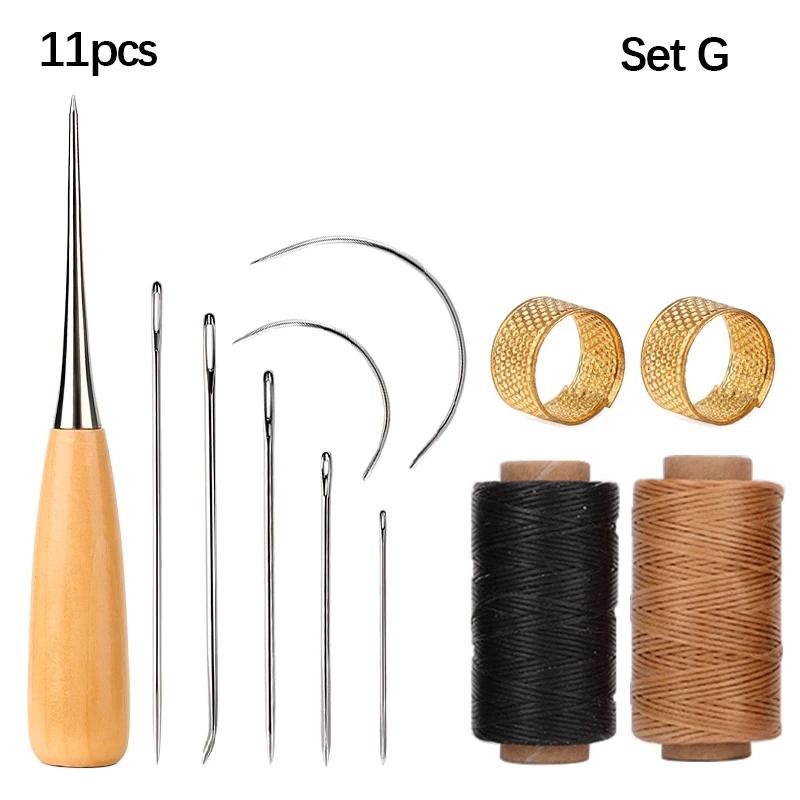 Couro Craft Kit De Costura, Fio Encerado, Mão Quilting, Agulhas, Awl para Iniciante, Reparação De Estofos, Costura - Image 1