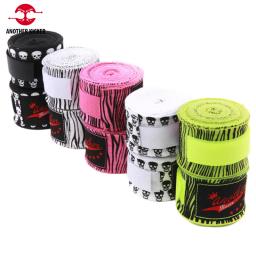 Cotton Boxing Sports Strap, Envoltórios de mão, Suporte de pulso, Stripe Skull, Muay Thai Bandagens, Kick Boxing, MMA, 2 rolos, 3 m, 5m - Image 3