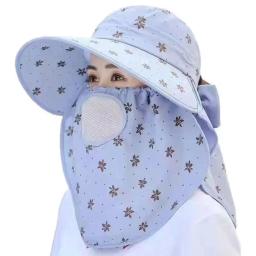 Chapéu de Proteção UV feminino, rosto e pescoço, capa protetora, aba da orelha, ao ar livre, pesca, caça, caminhadas, verão - Image 2