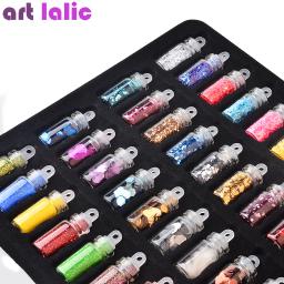 Conjunto de 48 Frascos de Glitter para Unhas com Pedras de Strass, Pérolas e Flocos de Pérola para Manicure de Unhas DIY - Image 2