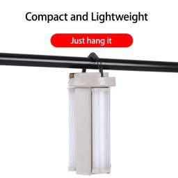 Lanterna LED portátil com dupla Fonte de Luz, Lâmpada Camping, Foldable Pendurado Luzes, Outdoor Caminhadas Tent, Holofote Forte, Fonte 3 Folhas - Image 4