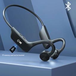 Condução óssea fones de ouvido sem fio bluetooth 5.1 fones esporte ao ar livre fone com microfone para android ios suporte cartão sd - Image 1