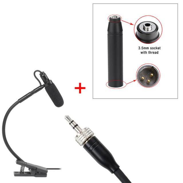 Microfone de Saxofone IM-20 Omni Direcional com Conexões 3.5mm, 4 Pinos e XLR - Ideal para Músicos