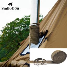 Smilodon-Fireproof Ribbon para DIY, isolamento ajustável com 2 grampos, fibra de vidro, acessórios de pano, barraca e fogão - Image 1
