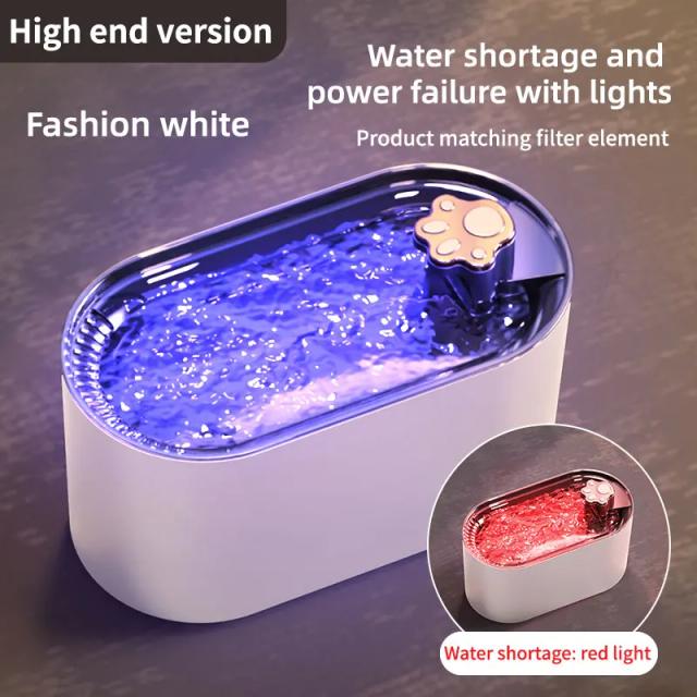 Bebedouro Automático Elétrico para Gatos com USB e Filtro de Circulação Inteligente - Silencioso e com Capacidade de 3L